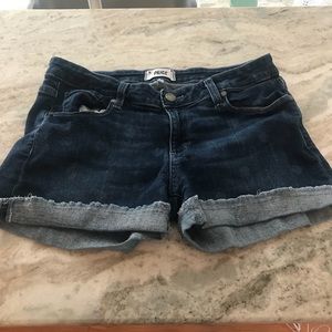 Jean shorts with light polka dot pattern